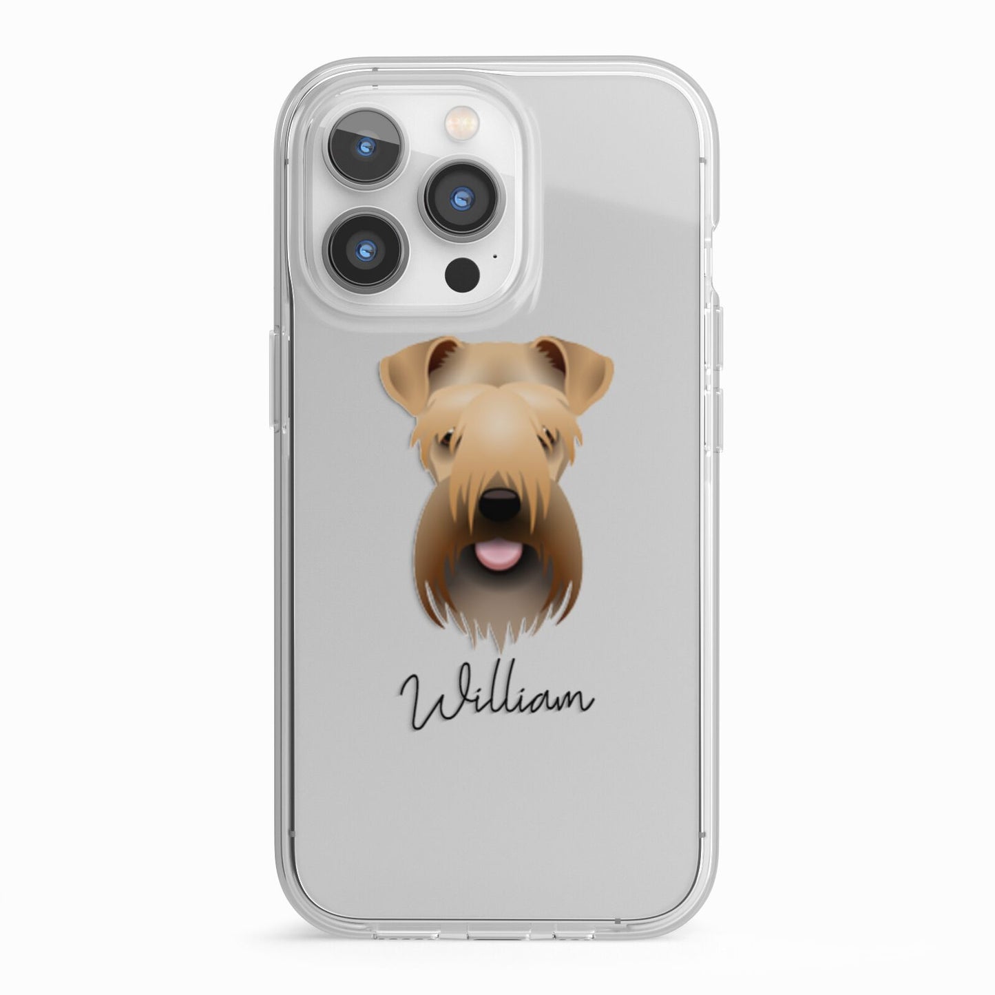 Soft Coated Wheaten Terrier Personalised iPhone 13 Pro TPU Impact Case with White Edges