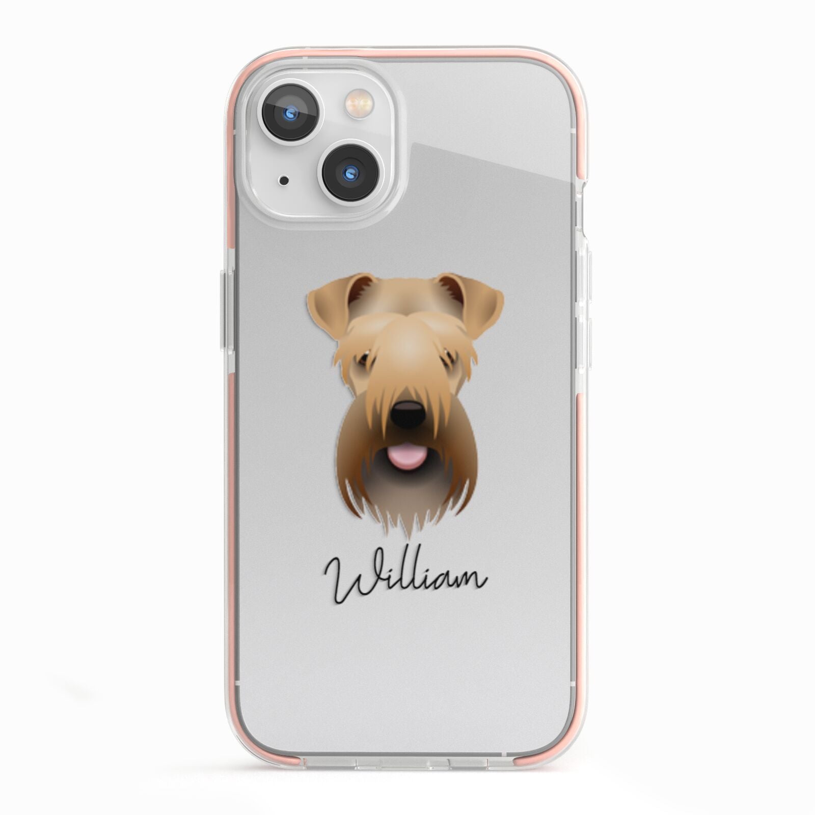 Soft Coated Wheaten Terrier Personalised iPhone 13 TPU Impact Case with Pink Edges