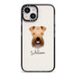 Soft Coated Wheaten Terrier Personalised iPhone 14 Black Impact Case on Silver phone