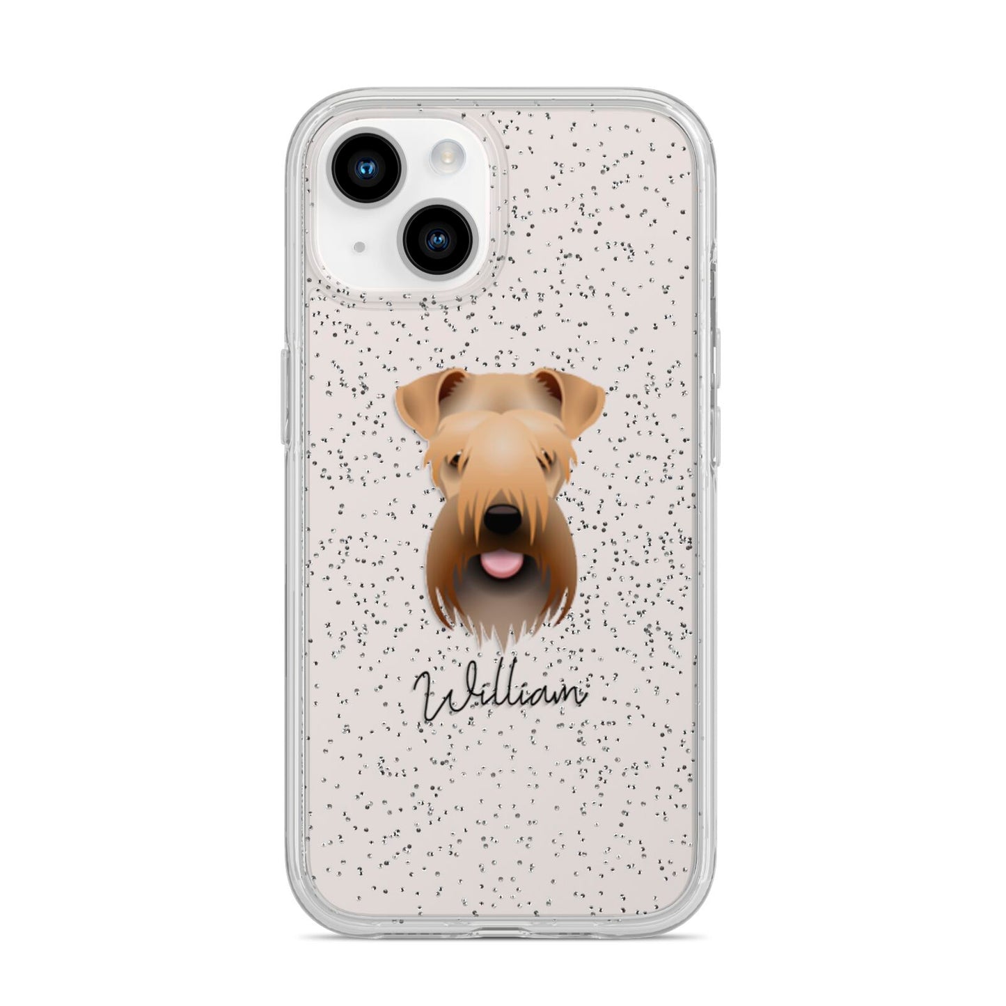 Soft Coated Wheaten Terrier Personalised iPhone 14 Glitter Tough Case Starlight