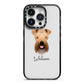 Soft Coated Wheaten Terrier Personalised iPhone 14 Pro Black Impact Case on Silver phone