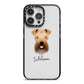 Soft Coated Wheaten Terrier Personalised iPhone 14 Pro Max Black Impact Case on Silver phone
