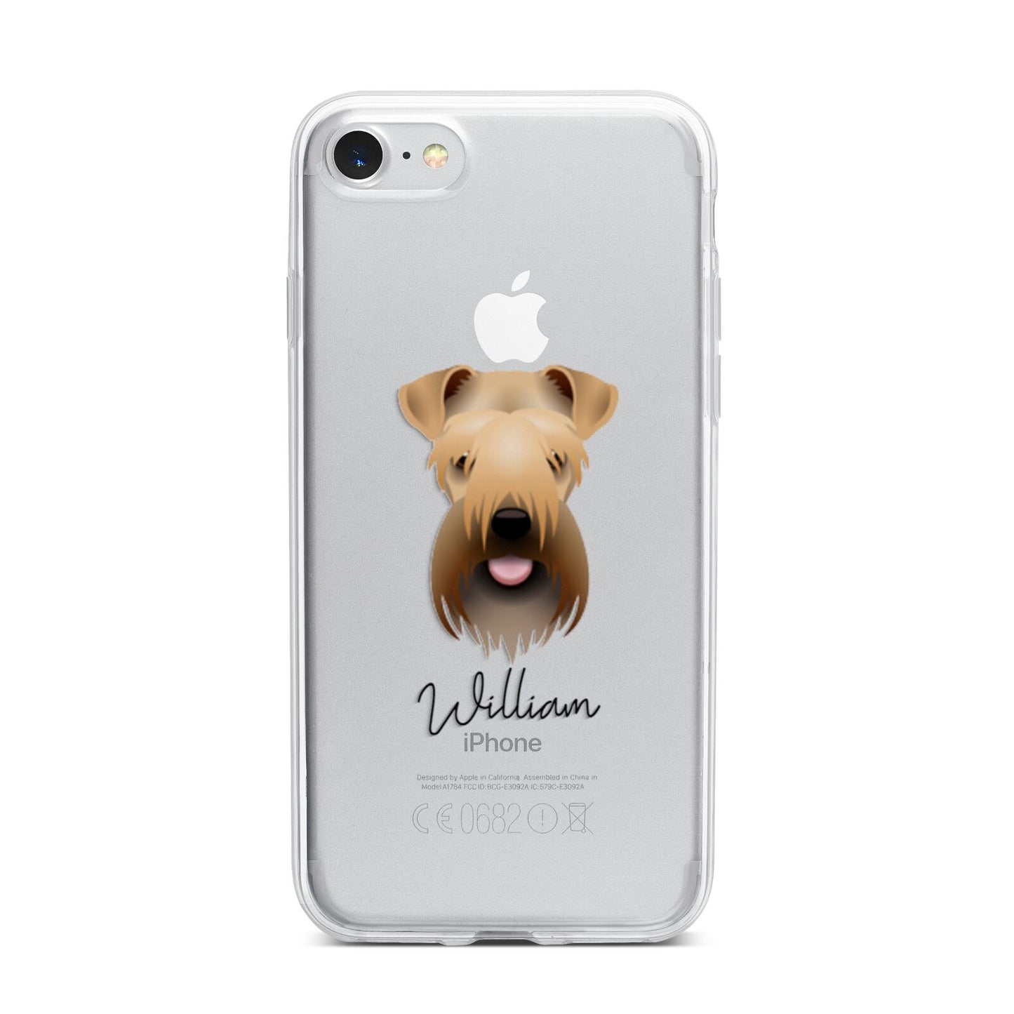 Soft Coated Wheaten Terrier Personalised iPhone 7 Bumper Case on Silver iPhone
