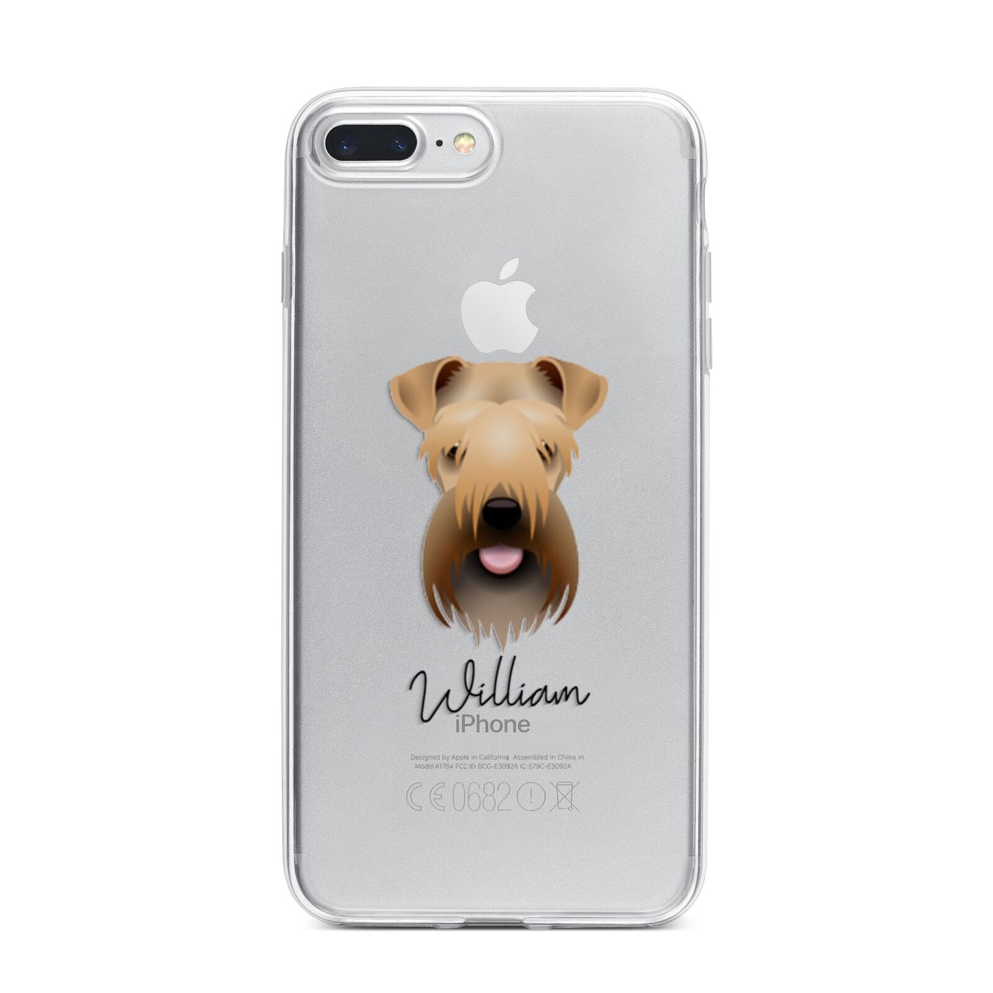 Soft Coated Wheaten Terrier Personalised iPhone 7 Plus Bumper Case on Silver iPhone