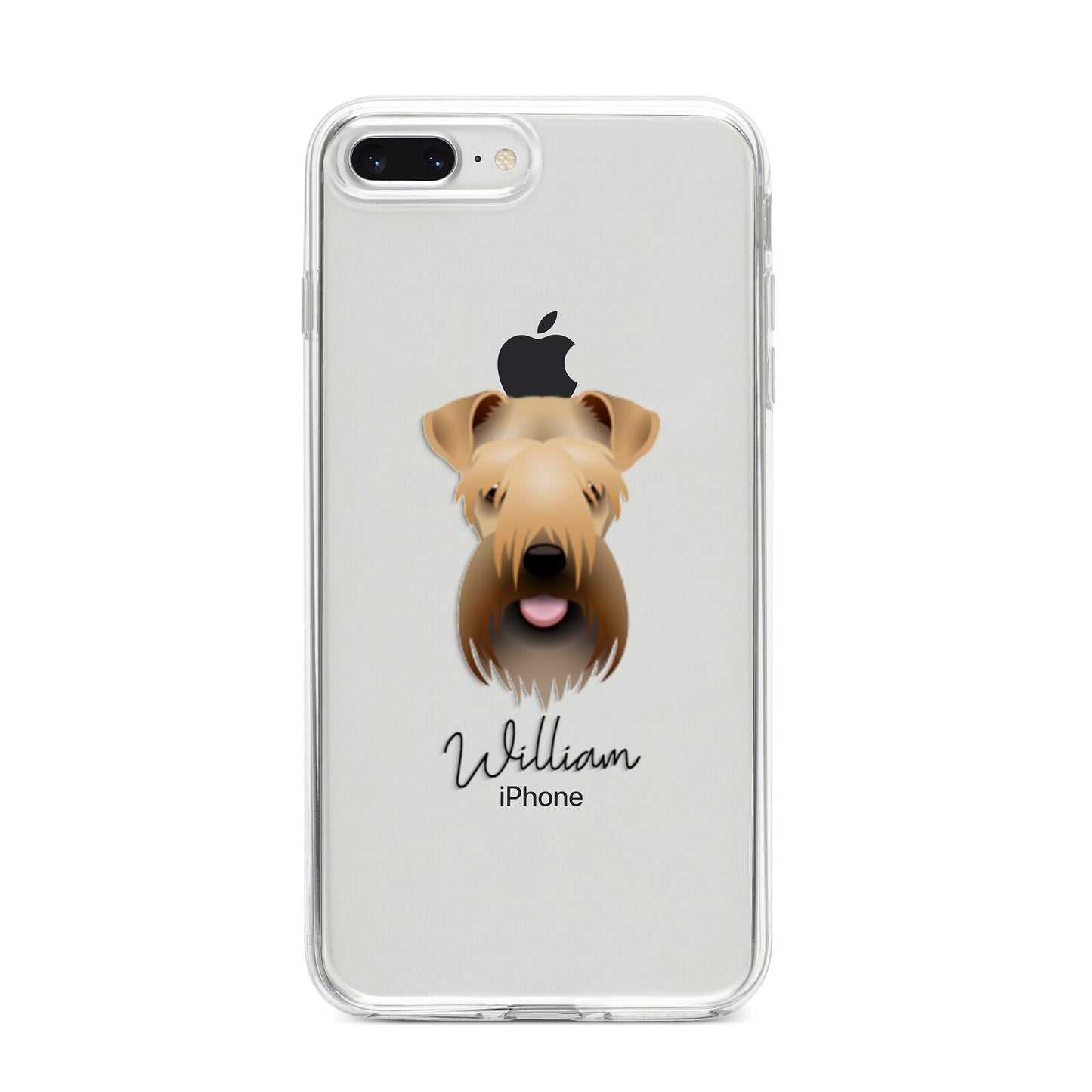Soft Coated Wheaten Terrier Personalised iPhone 8 Plus Bumper Case on Silver iPhone
