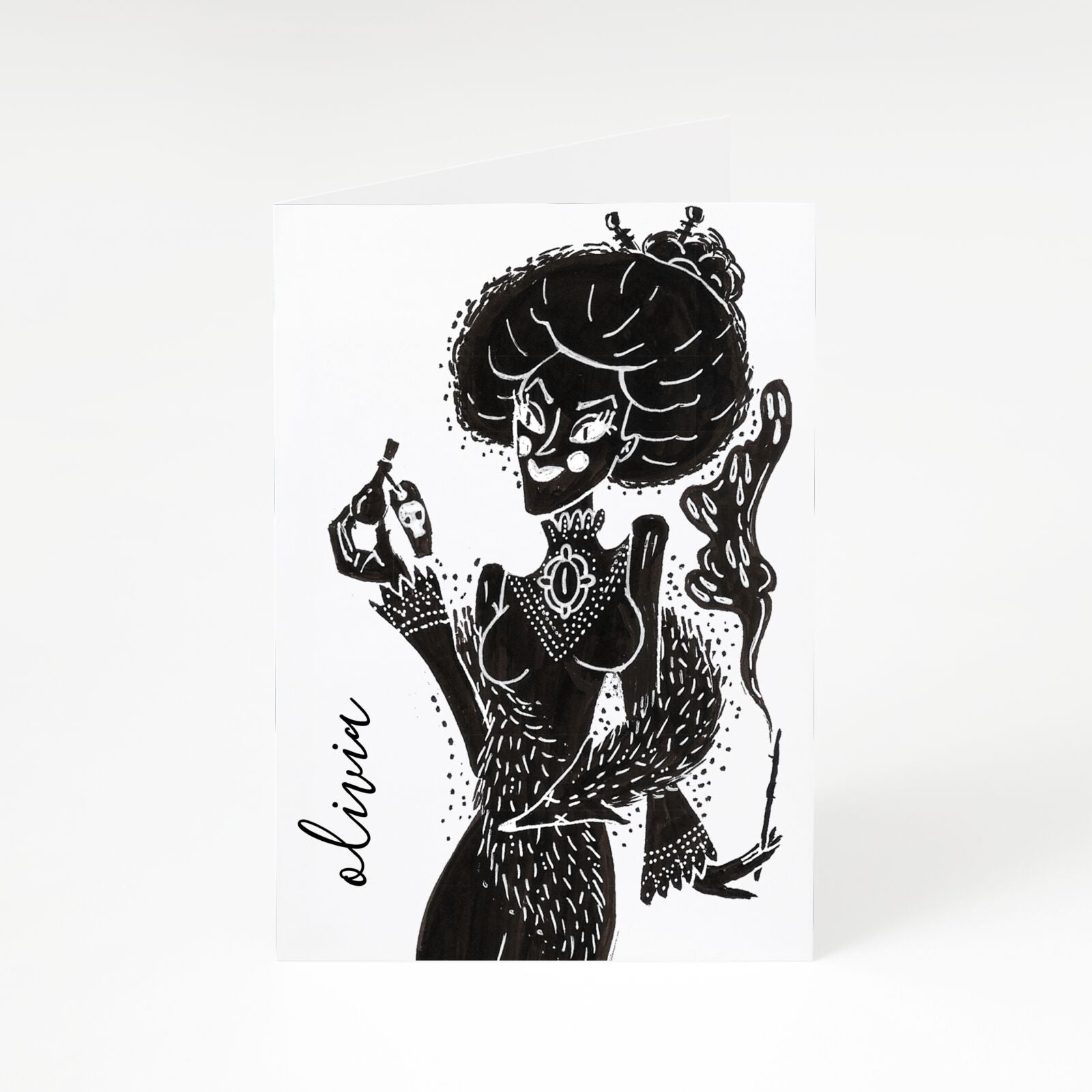 Sophisticated Witch Personalised A5 Greetings Card