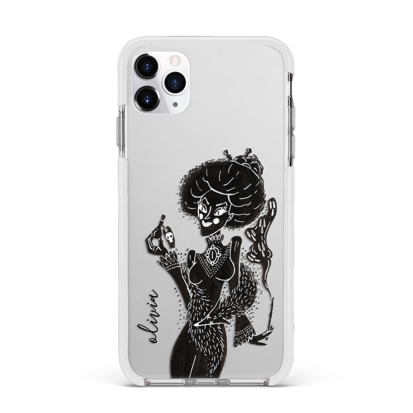 Sophisticated Witch Personalised Apple iPhone 11 Pro Max in Silver with White Impact Case