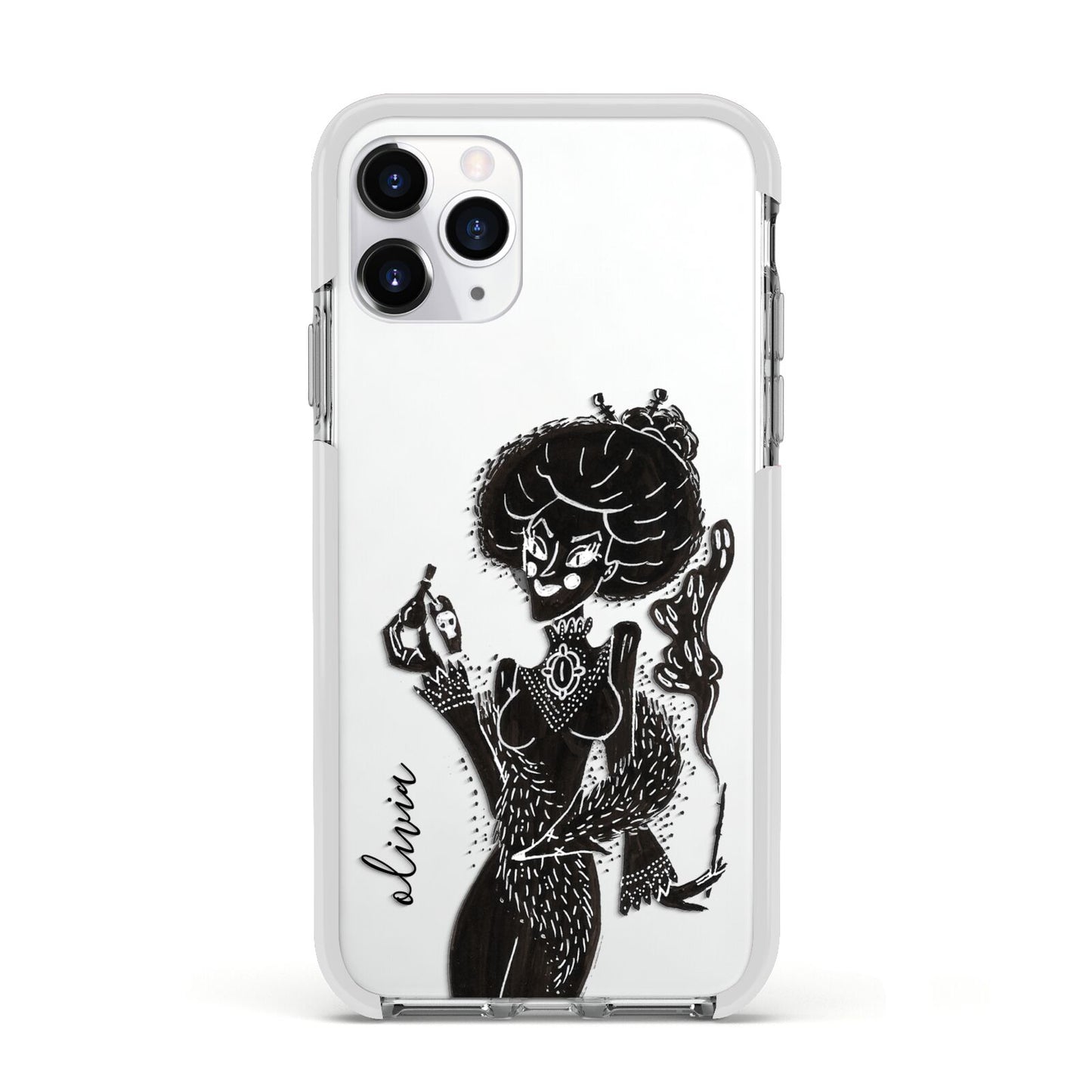 Sophisticated Witch Personalised Apple iPhone 11 Pro in Silver with White Impact Case