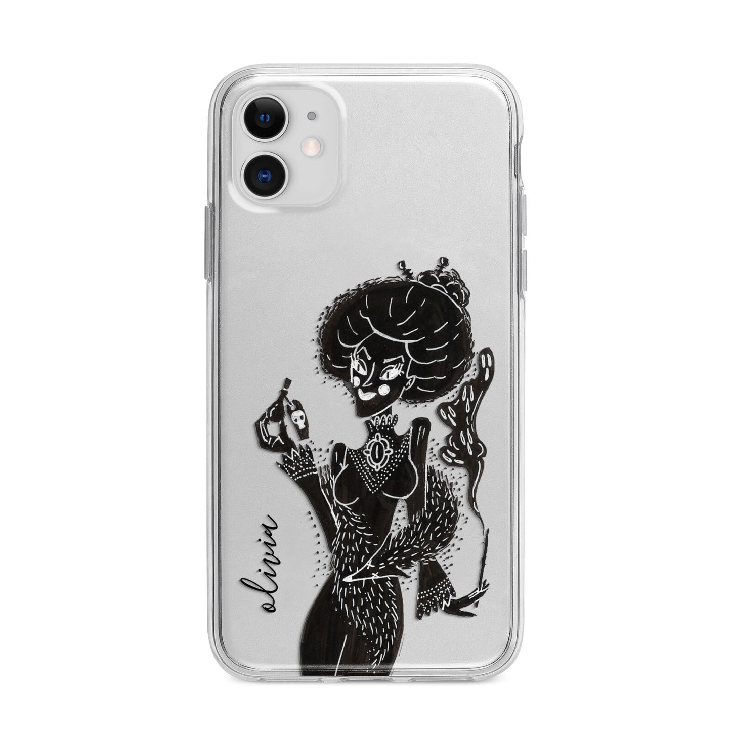 Sophisticated Witch Personalised Apple iPhone 11 in White with Bumper Case