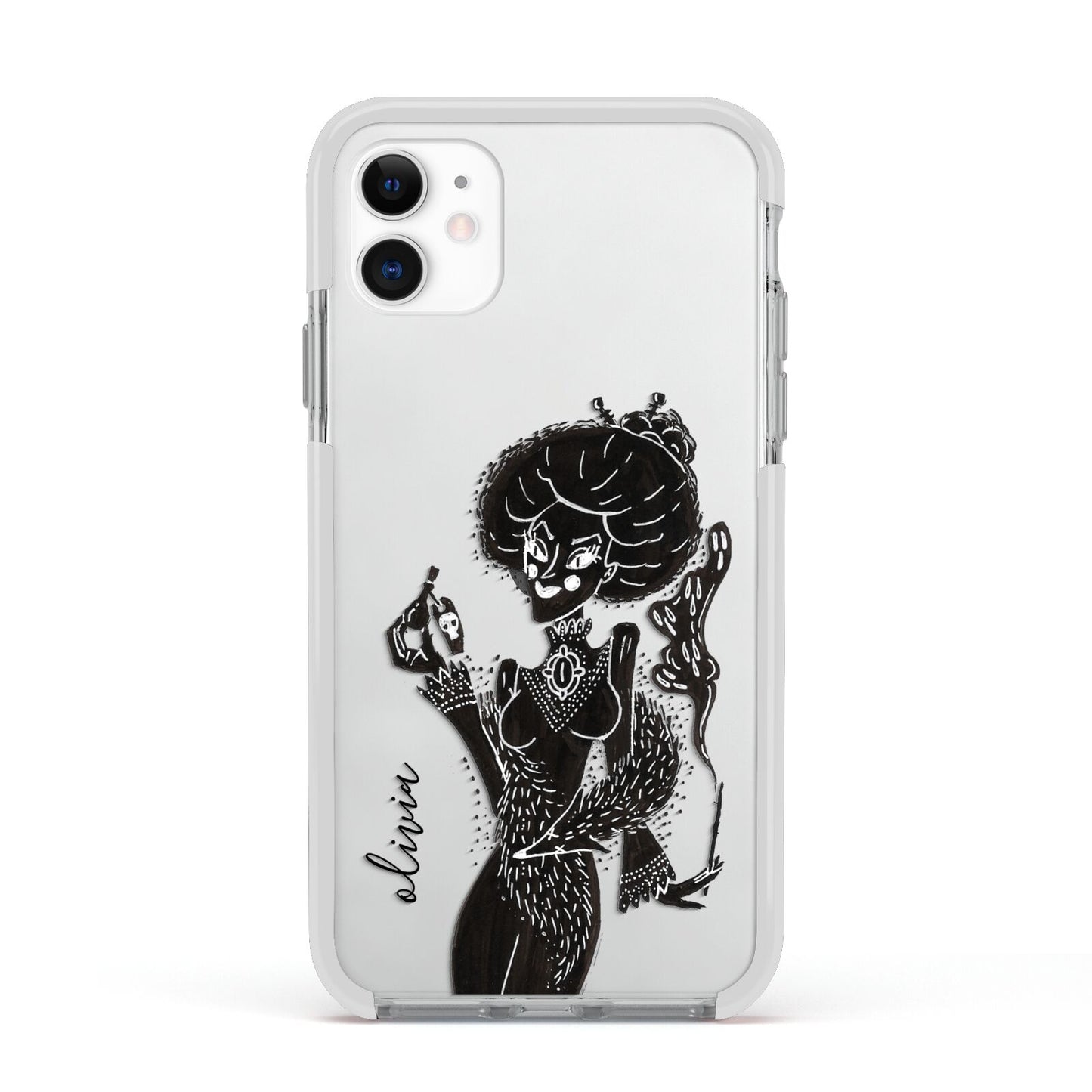 Sophisticated Witch Personalised Apple iPhone 11 in White with White Impact Case