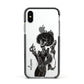 Sophisticated Witch Personalised Apple iPhone Xs Impact Case Black Edge on Silver Phone
