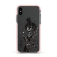 Sophisticated Witch Personalised Apple iPhone Xs Impact Case Pink Edge on Black Phone