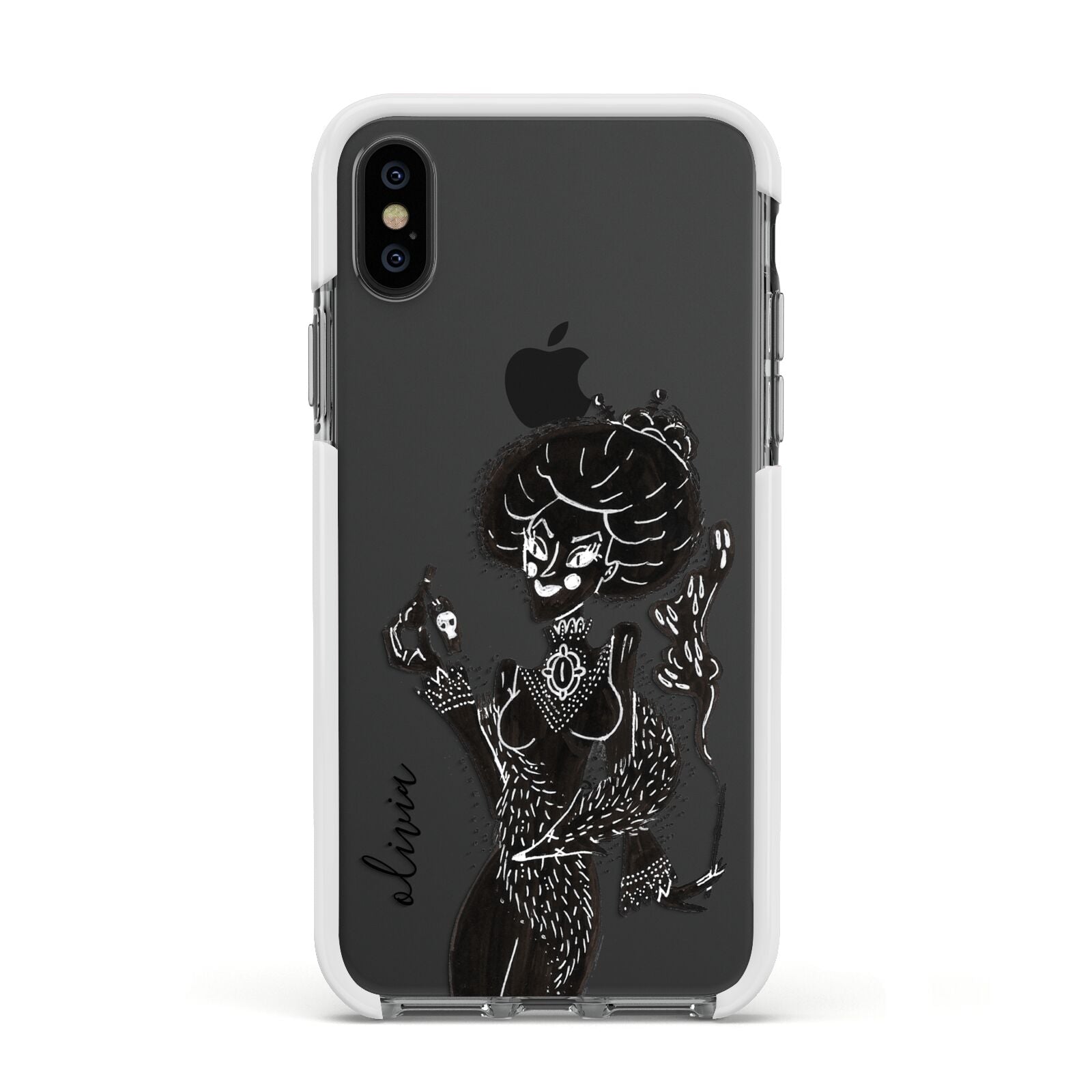 Sophisticated Witch Personalised Apple iPhone Xs Impact Case White Edge on Black Phone