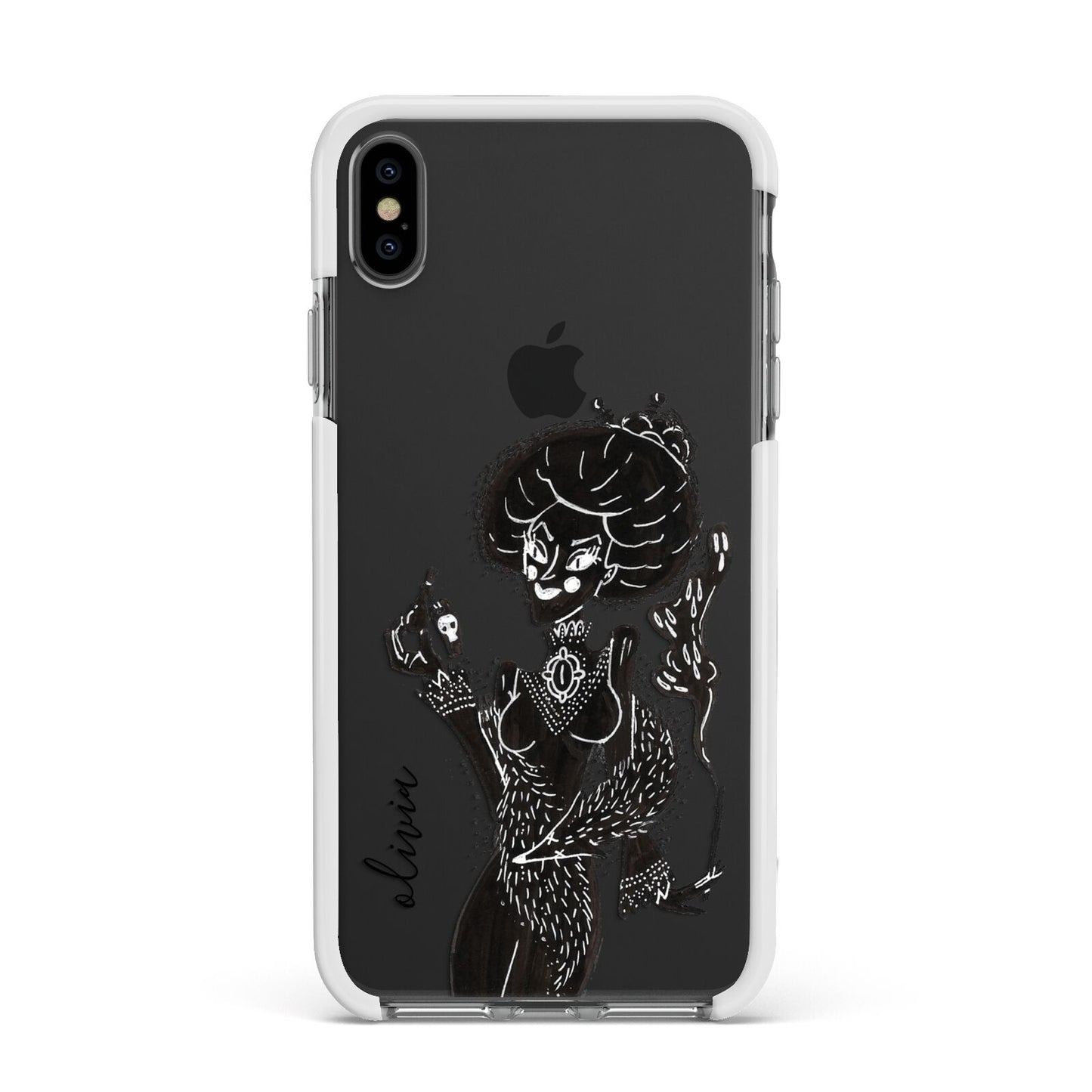 Sophisticated Witch Personalised Apple iPhone Xs Max Impact Case White Edge on Black Phone