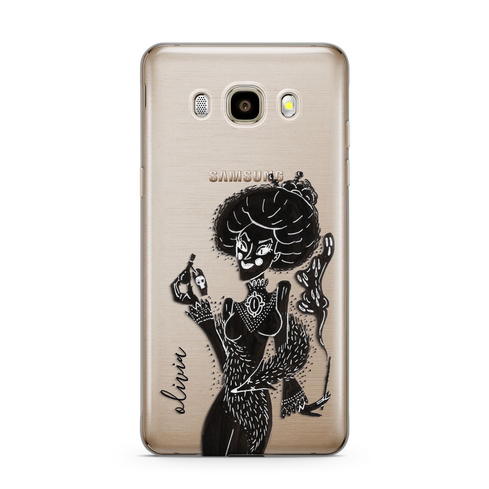Sophisticated Witch Personalised Samsung Galaxy J7 2016 Case on gold phone