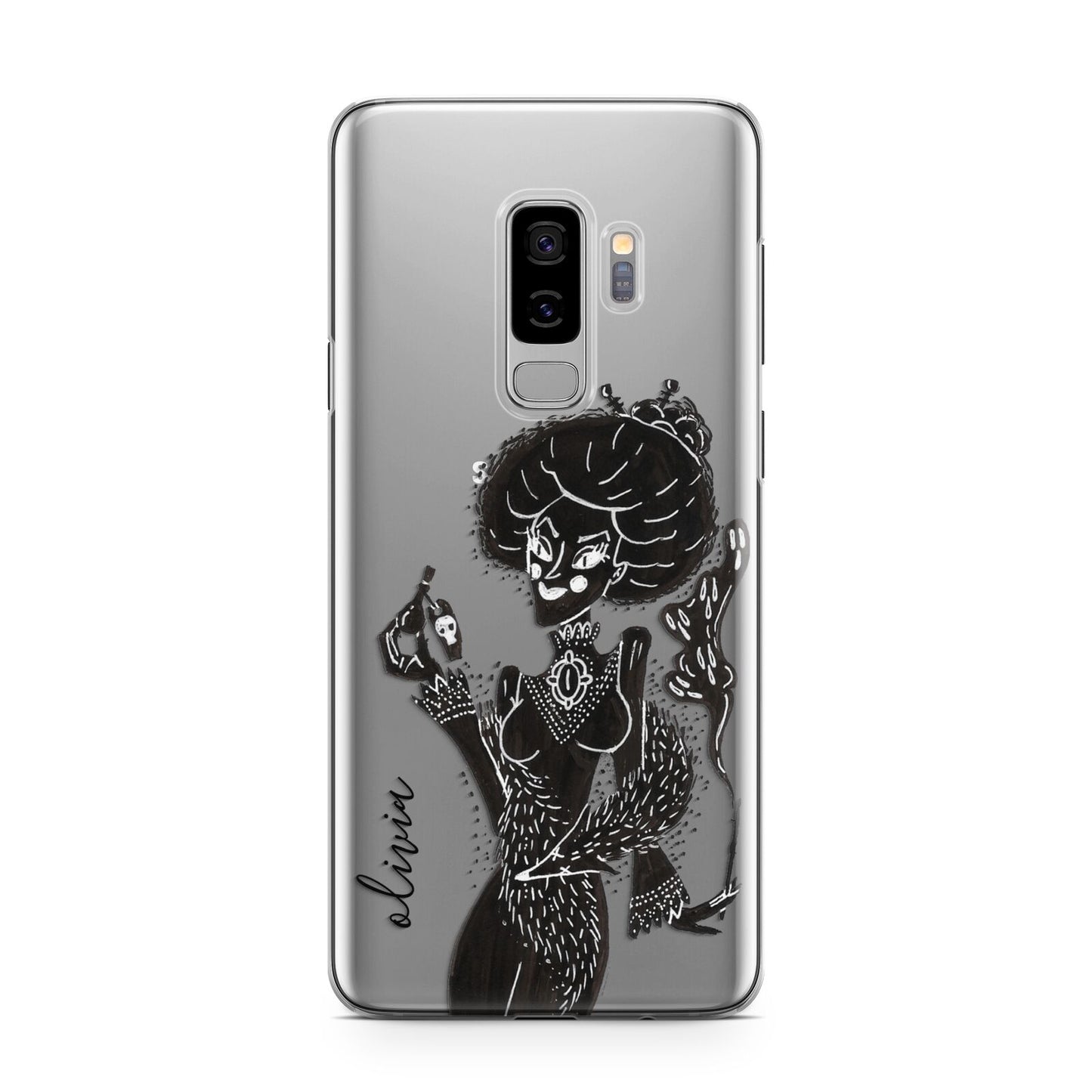 Sophisticated Witch Personalised Samsung Galaxy S9 Plus Case on Silver phone