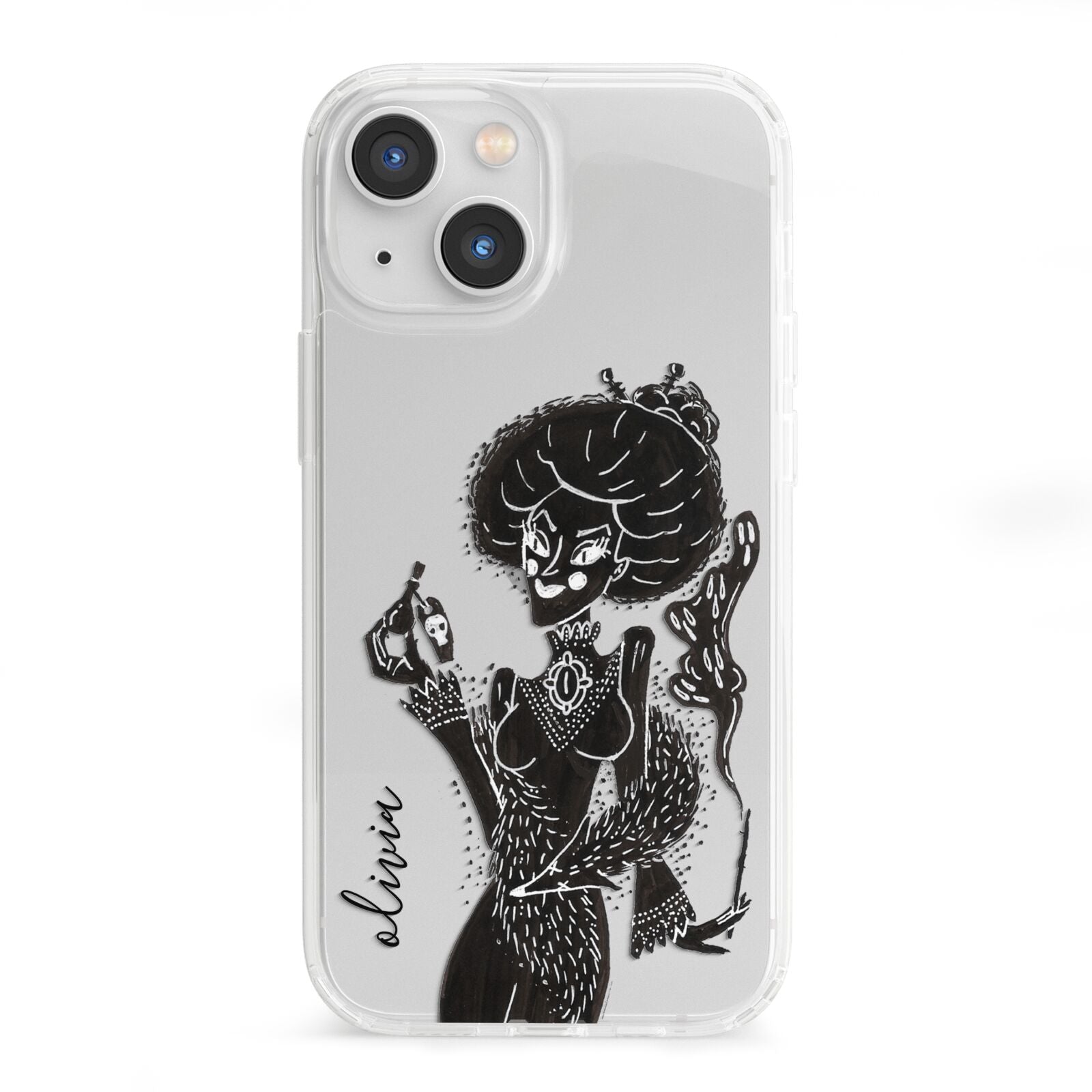 Sophisticated Witch Personalised iPhone 13 Mini Clear Bumper Case