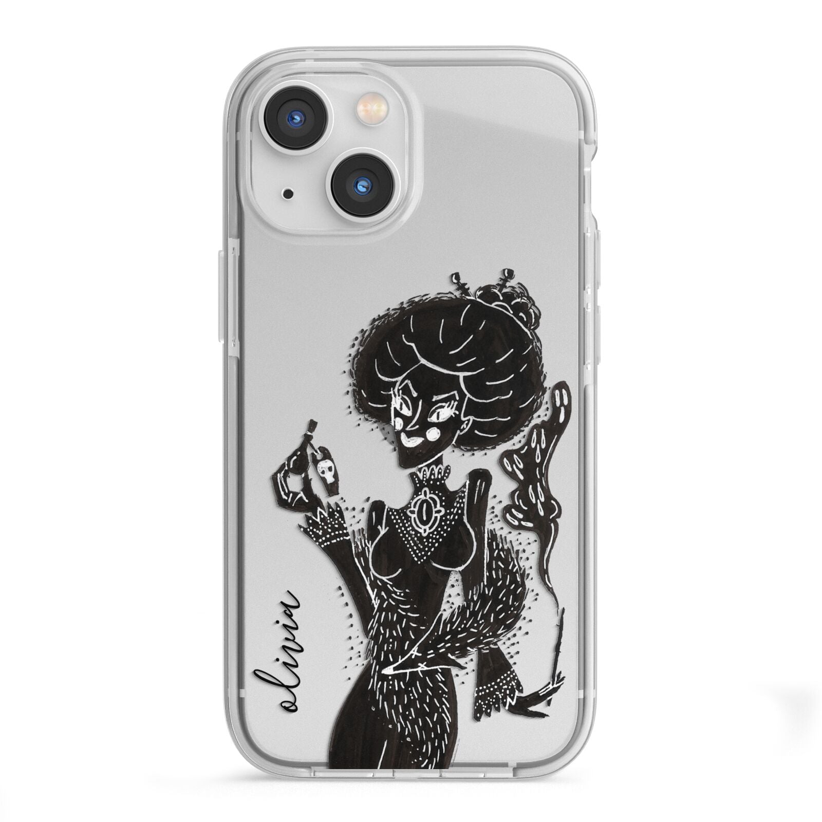 Sophisticated Witch Personalised iPhone 13 Mini TPU Impact Case with White Edges