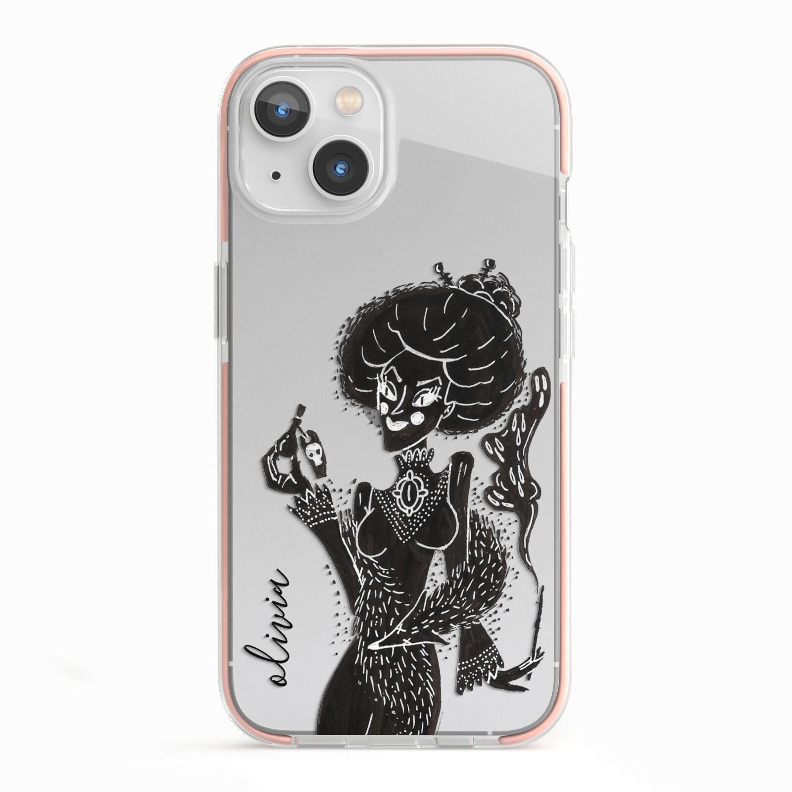 Sophisticated Witch Personalised iPhone 13 TPU Impact Case with Pink Edges