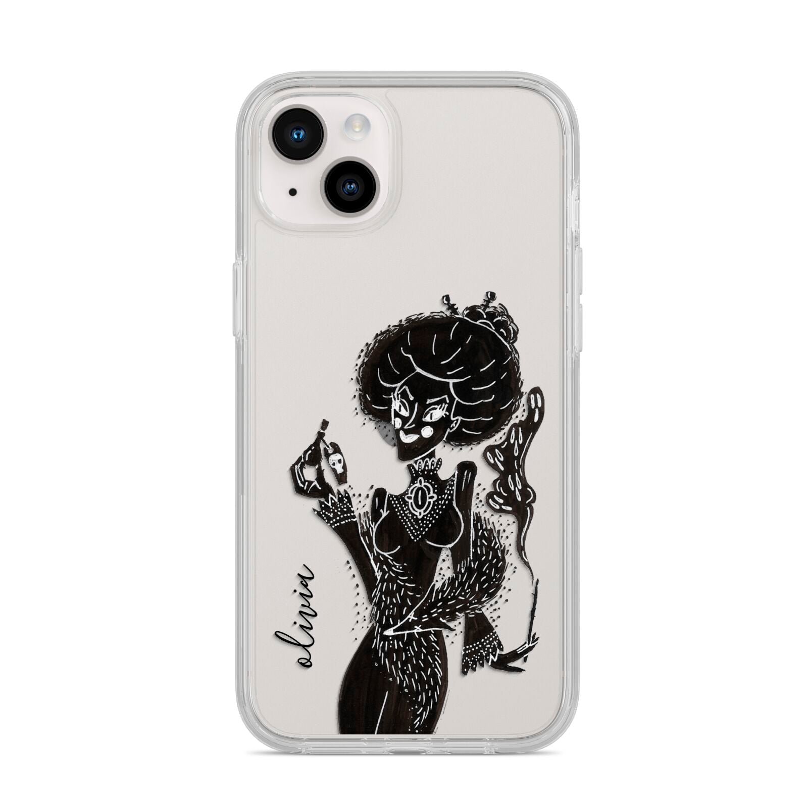 Sophisticated Witch Personalised iPhone 14 Plus Clear Tough Case Starlight