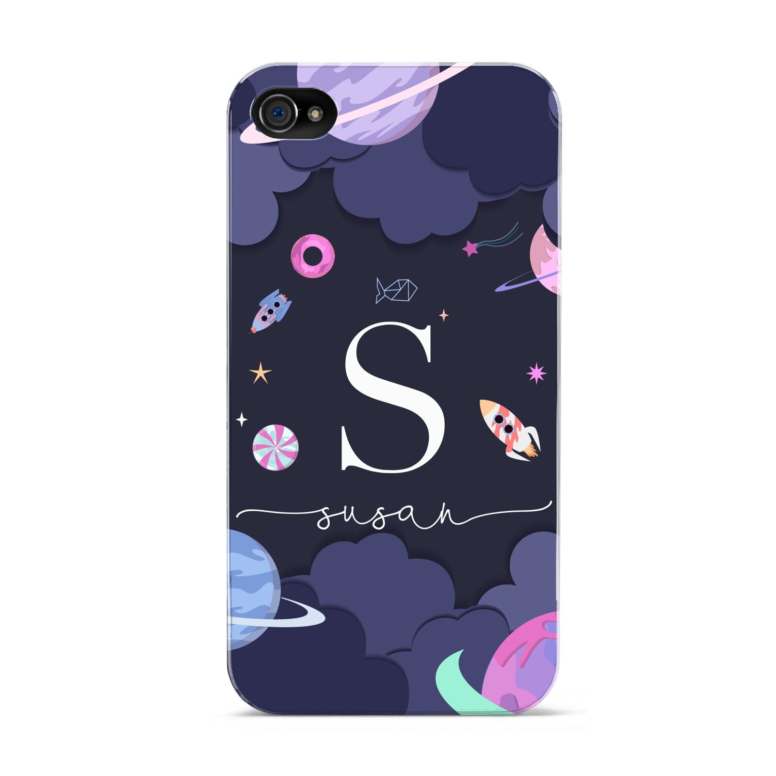 Space Personalised Initial Name Apple iPhone 4s Case