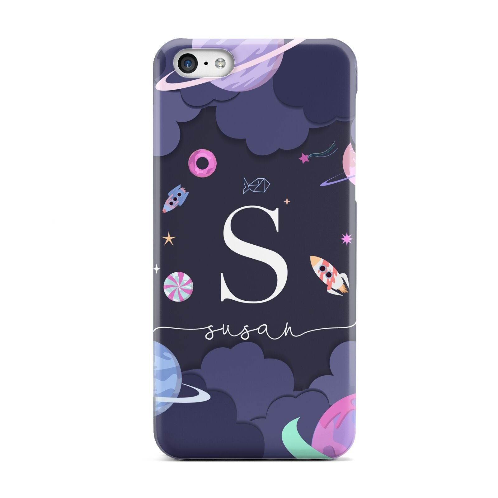 Space Personalised Initial Name Apple iPhone 5c Case