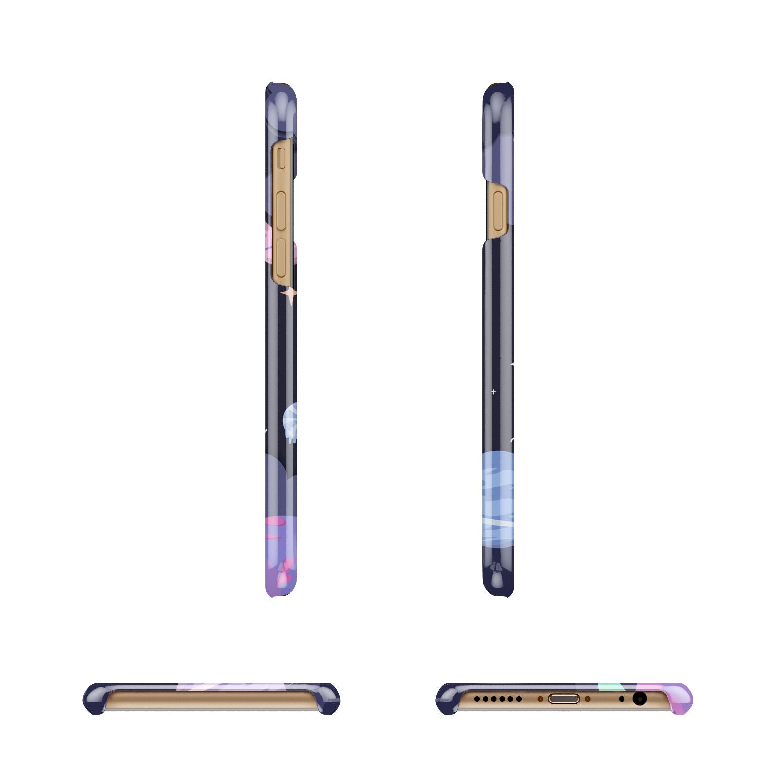 Space Personalised Initial Name Apple iPhone 6 3D Wrap Snap Case Angled Images