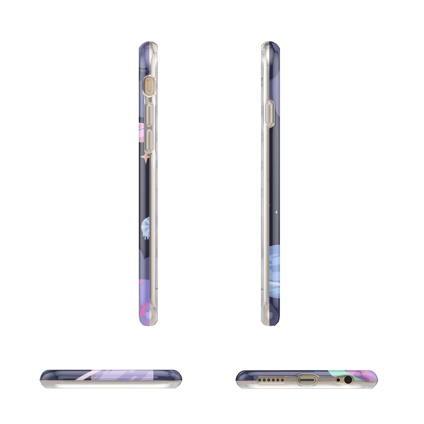 Space Personalised Initial Name Apple iPhone 6 3D Wrap Tough Case Alternative Image Angles