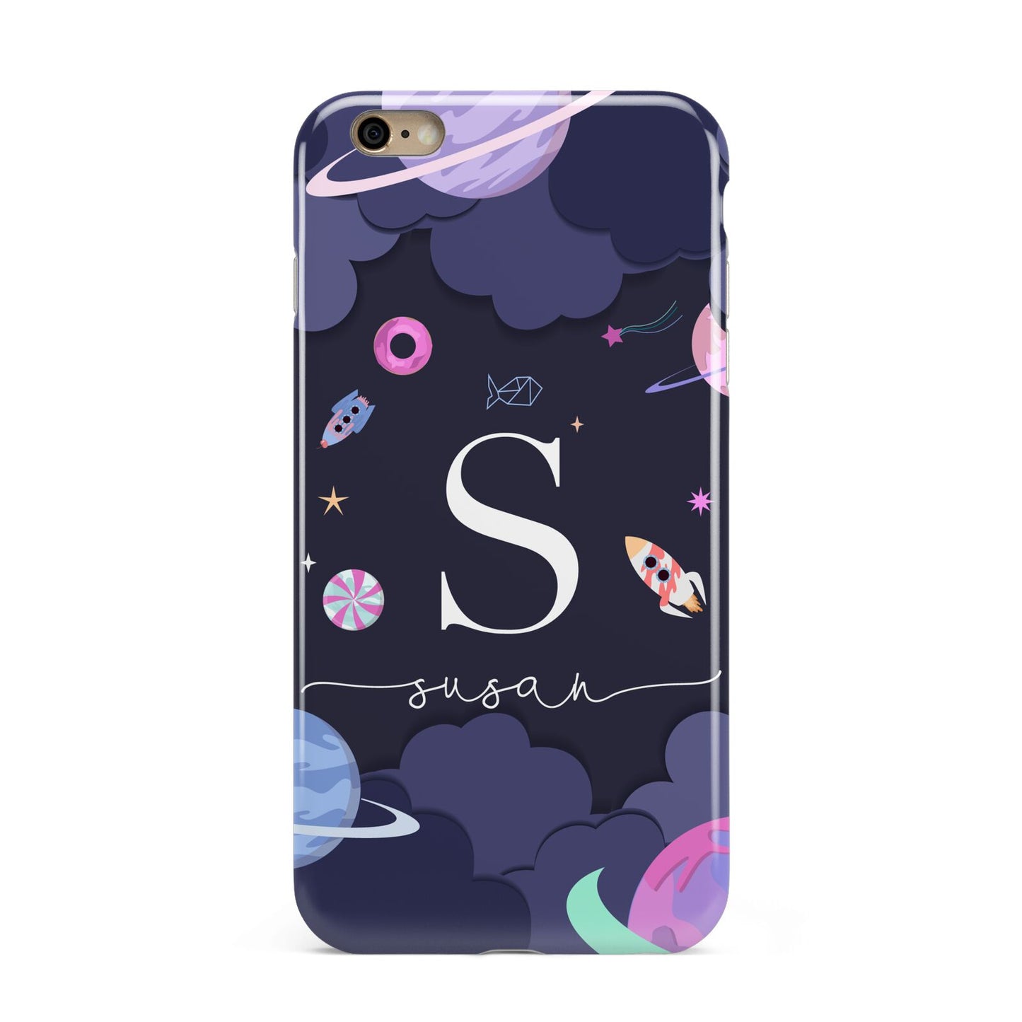 Space Personalised Initial Name Apple iPhone 6 Plus 3D Tough Case