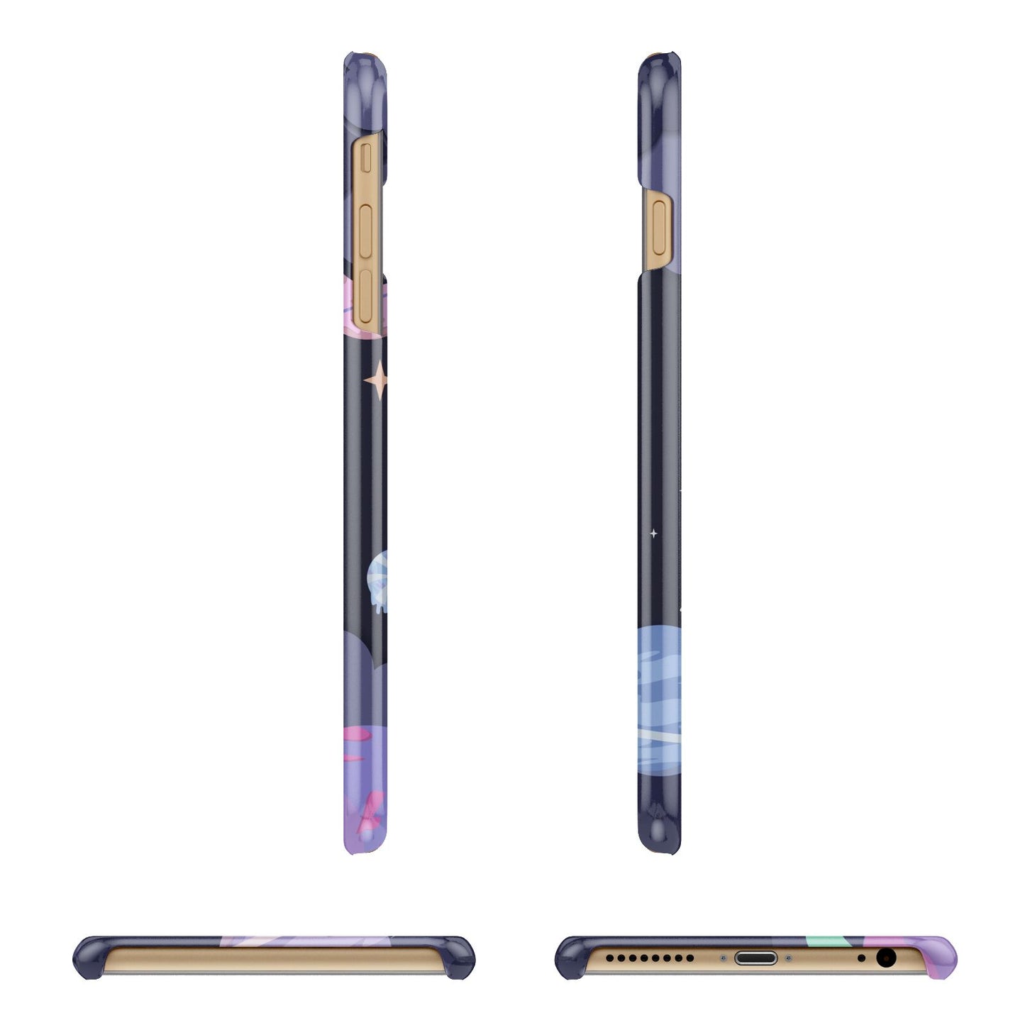 Space Personalised Initial Name Apple iPhone 6 Plus 3D Wrap Snap Case Angled Images