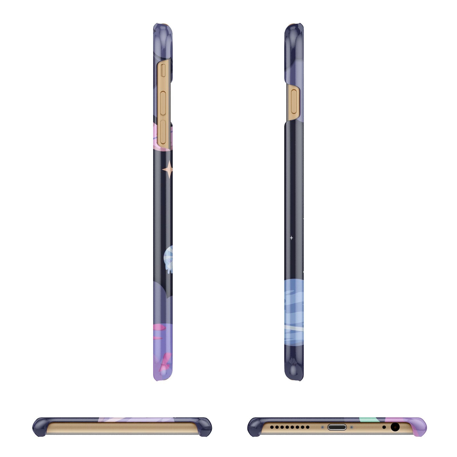 Space Personalised Initial Name Apple iPhone 6 Plus 3D Wrap Snap Case Angled Images