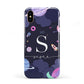 Space Personalised Initial Name Apple iPhone XS 3D Tough