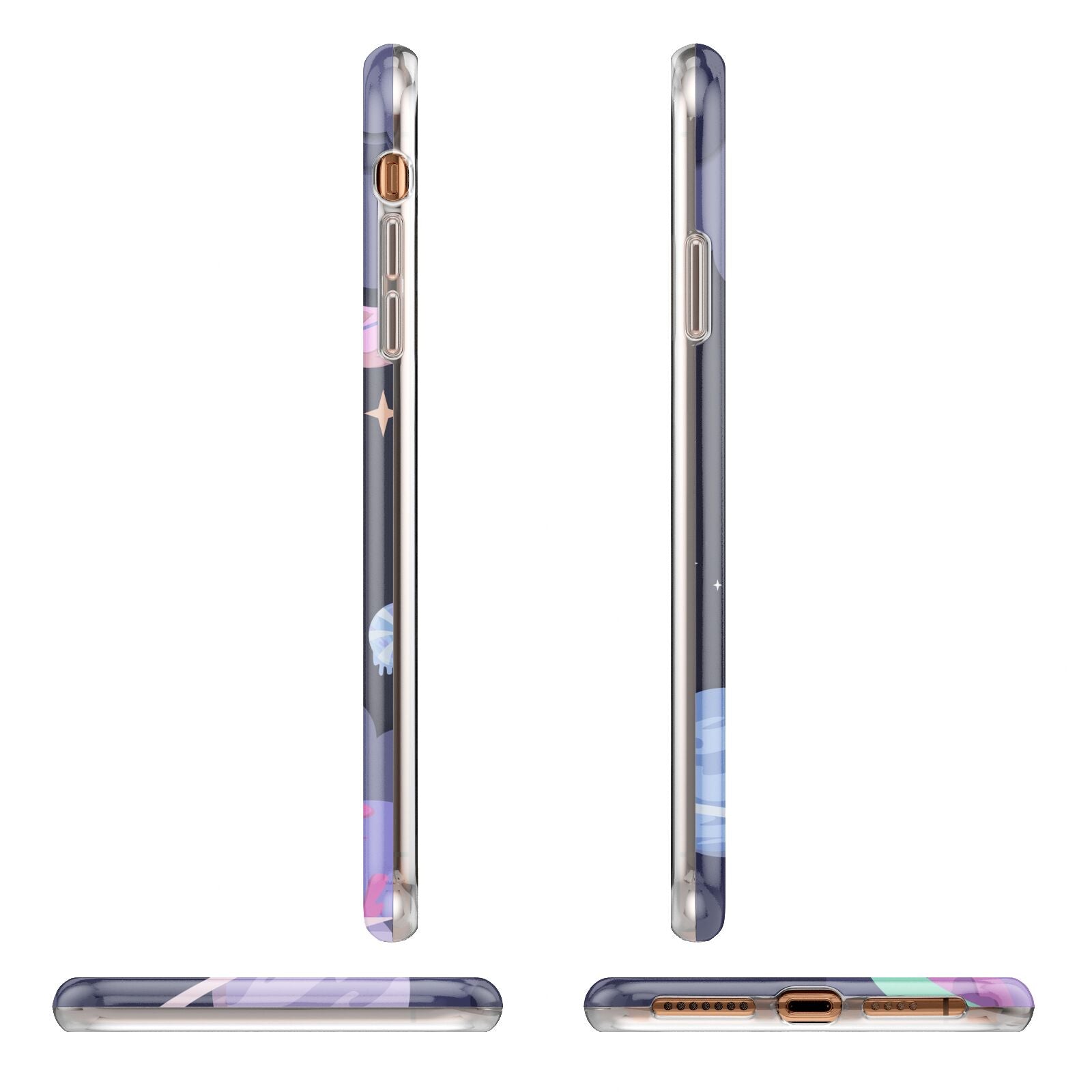 Space Personalised Initial Name Apple iPhone XS Max 3D Wrap Tough Case Alternative Image Angles