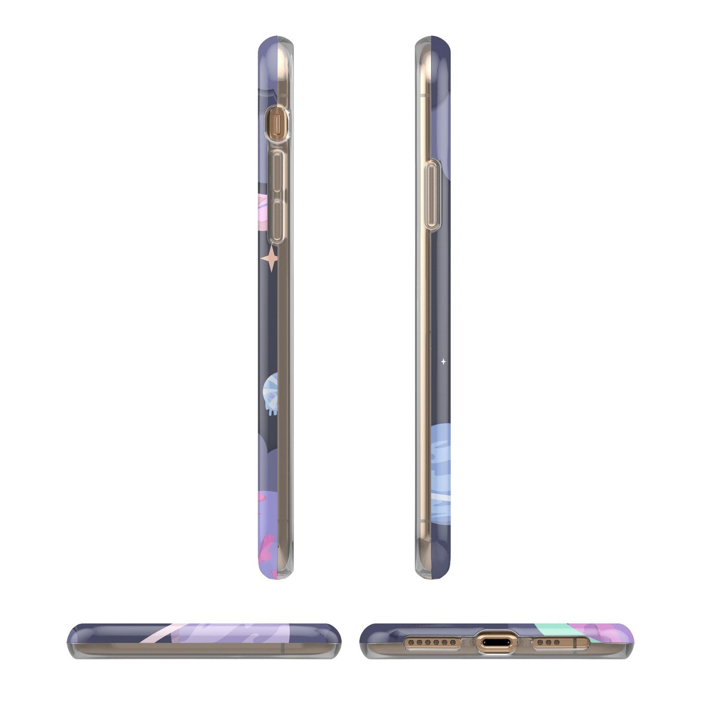 Space Personalised Initial Name iPhone 11 3D Tough Case Angle Images