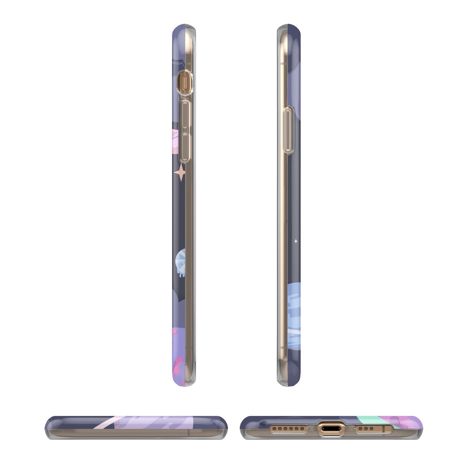 Space Personalised Initial Name iPhone 11 3D Tough Case Angle Images