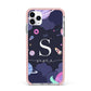 Space Personalised Initial Name iPhone 11 Pro Max Impact Pink Edge Case