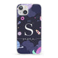 Space Personalised Initial Name iPhone 13 Clear Bumper Case