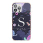 Space Personalised Initial Name iPhone 13 Pro Max TPU Impact Case with Pink Edges