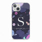 Space Personalised Initial Name iPhone 13 TPU Impact Case with White Edges