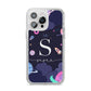 Space Personalised Initial Name iPhone 14 Pro Max Clear Tough Case Silver