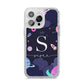 Space Personalised Initial Name iPhone 14 Pro Max Glitter Tough Case Silver