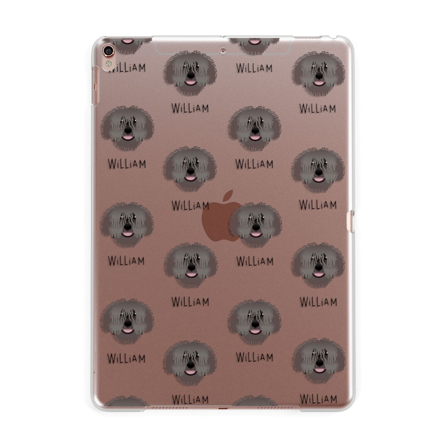 Spanish Water Dog Icon with Name Apple iPad Rose Gold Case