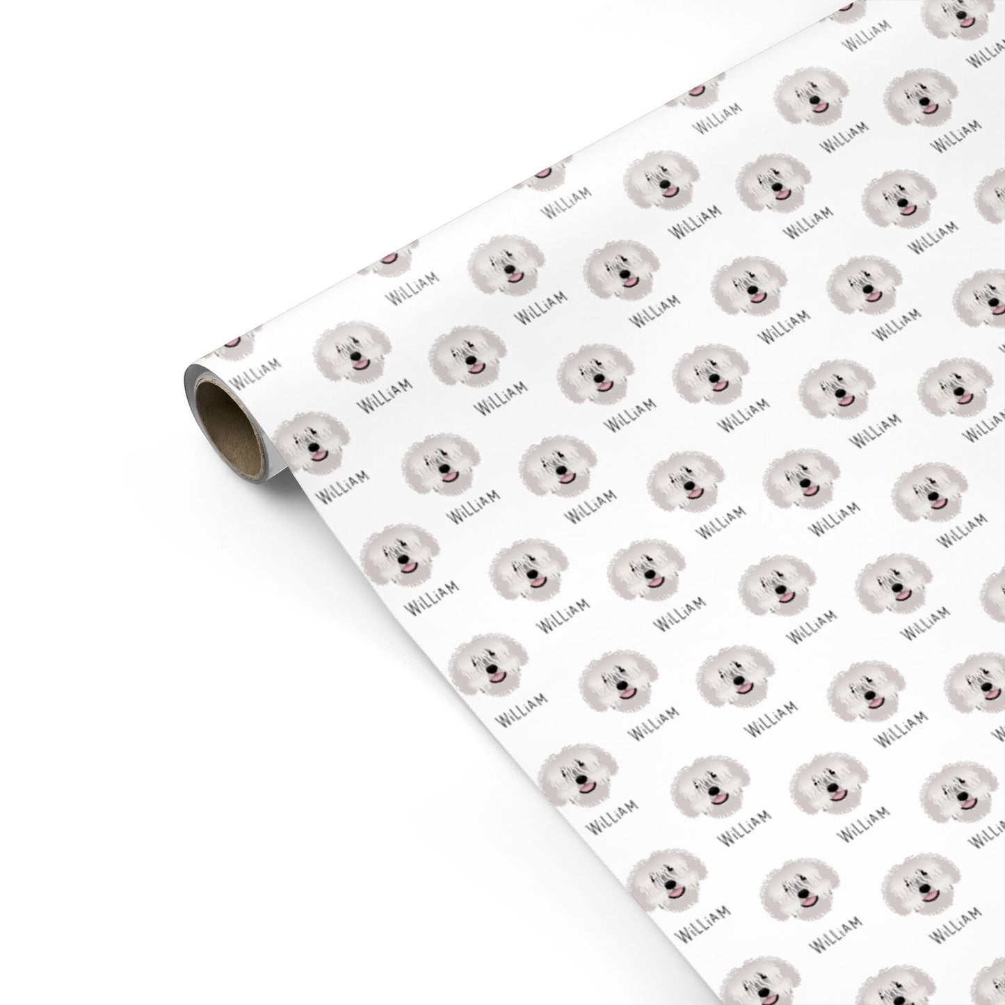 Spanish Water Dog Icon with Name Personalised Gift Wrap