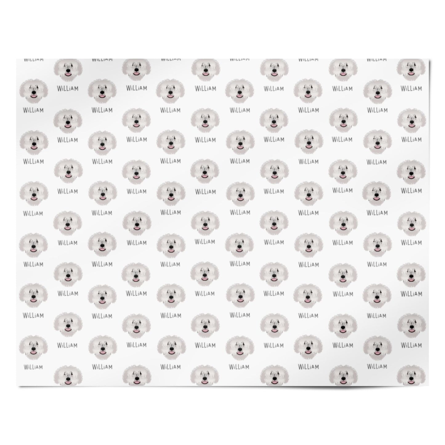 Spanish Water Dog Icon with Name Personalised Wrapping Paper Alternative