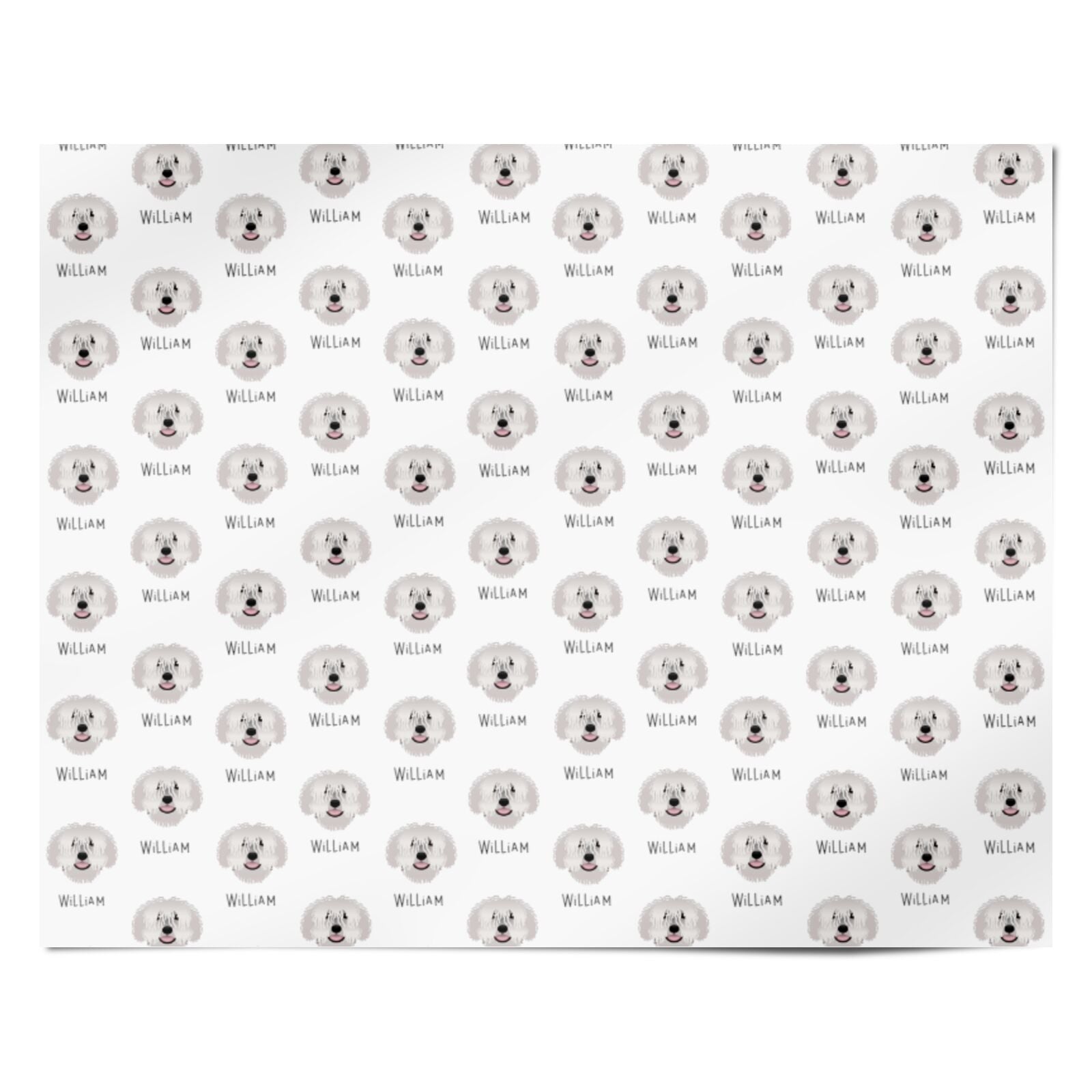 Spanish Water Dog Icon with Name Personalised Wrapping Paper Alternative