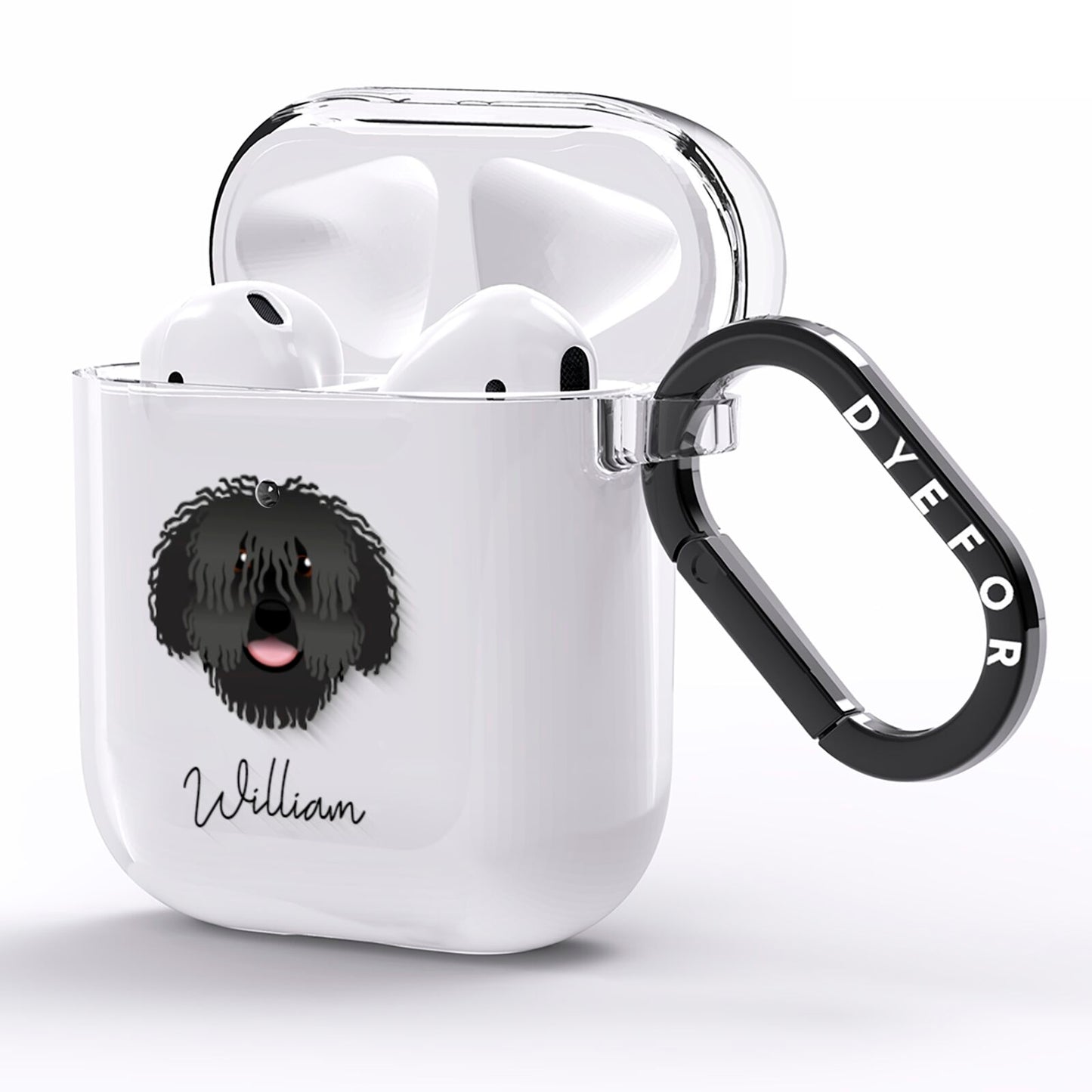 Spanish Water Dog Personalised AirPods Clear Case Side Image