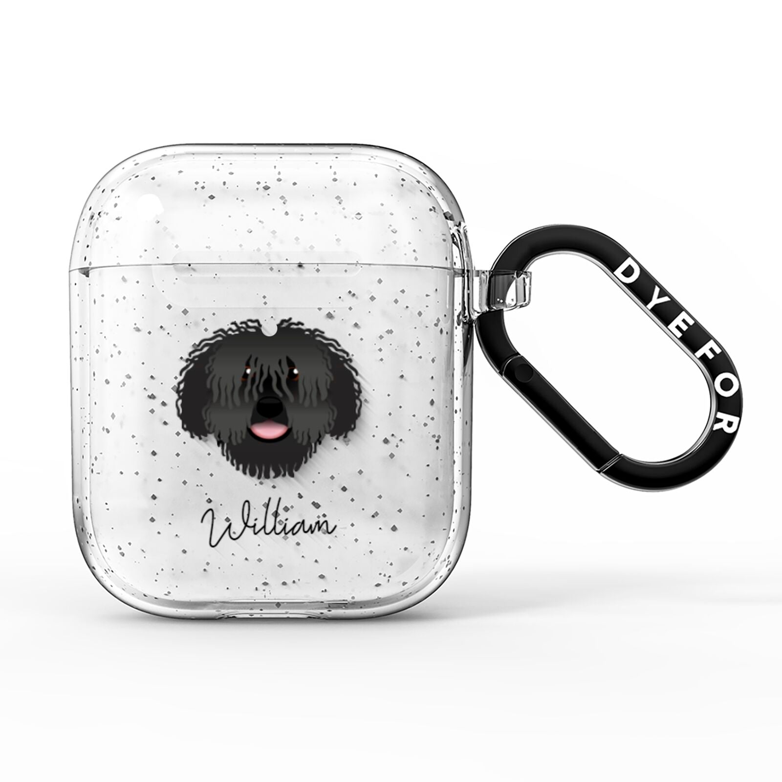 Spanish Water Dog Personalised AirPods Glitter Case