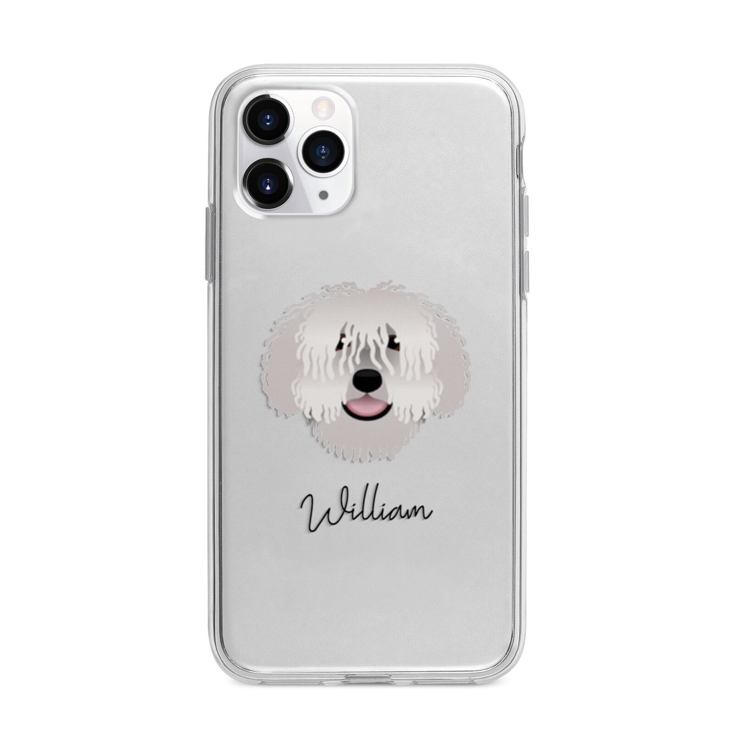 Spanish Water Dog Personalised Apple iPhone 11 Pro Max in Silver with Bumper Case