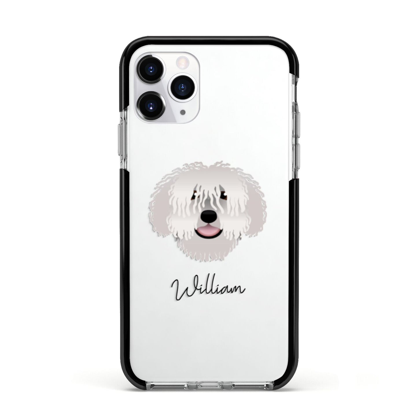 Spanish Water Dog Personalised Apple iPhone 11 Pro in Silver with Black Impact Case