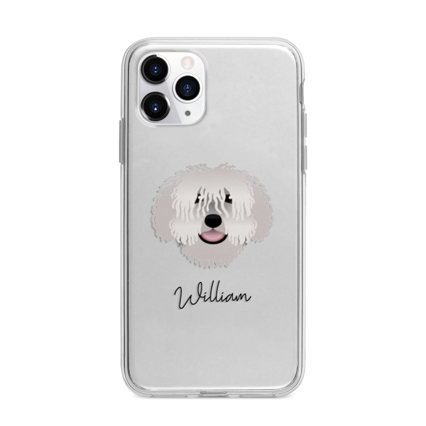 Spanish Water Dog Personalised Apple iPhone 11 Pro in Silver with Bumper Case
